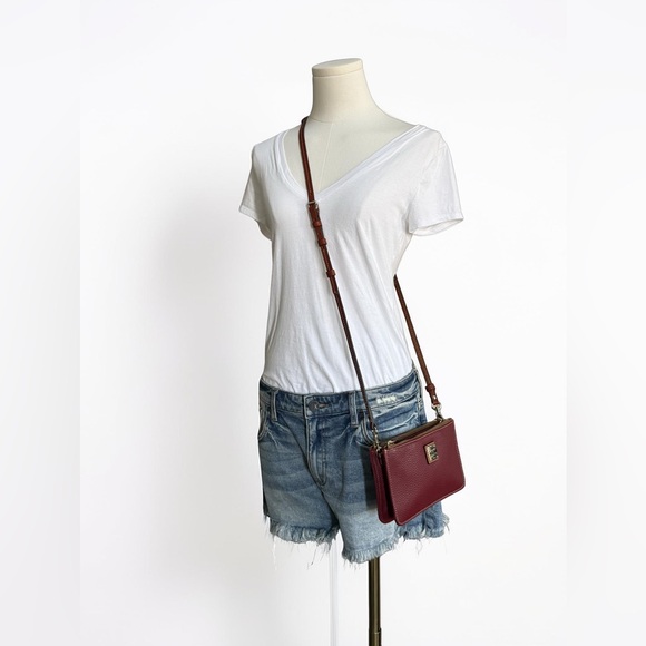 Dooney & Bourke Red Burgundy Leather Crossbody Bag - Picture 10 of 10